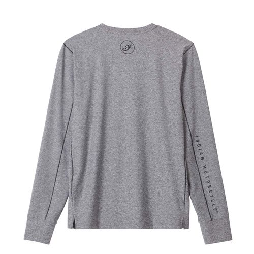 Indian Motorcycle Men's Long Sleeve Thumbhole Athlete T-Shirt, Gray