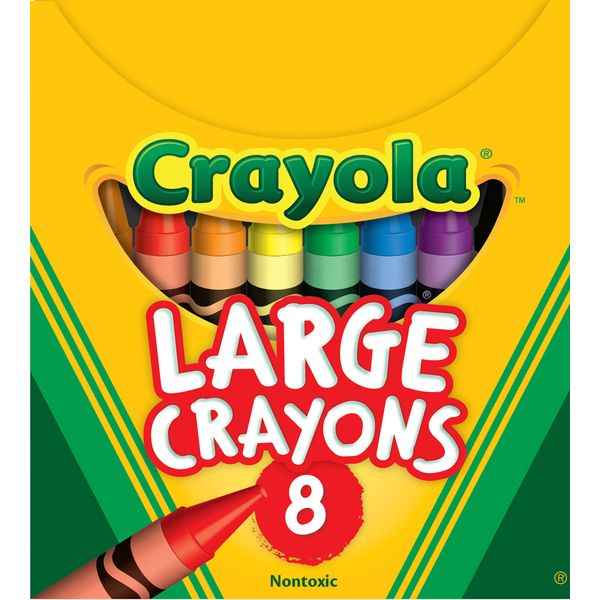 Crayola Large Crayons - Assorted (8 Count), Giant Crayons for Kids & Toddlers, Ages 2+