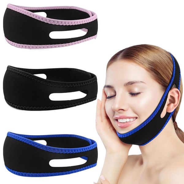 3pcs Chin Strap, Anti Snoring Chin Strap, Chin Strap Mouth Breathing, Comfortable Aids Anti Snoring Devices Stop Snoring Snoring Aids for Men Snoring Aids for Women