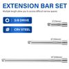 Nikcrlo Socket Extension Set - 3/8 Inch Drive Extension Set, Chrome Vanadium Steel