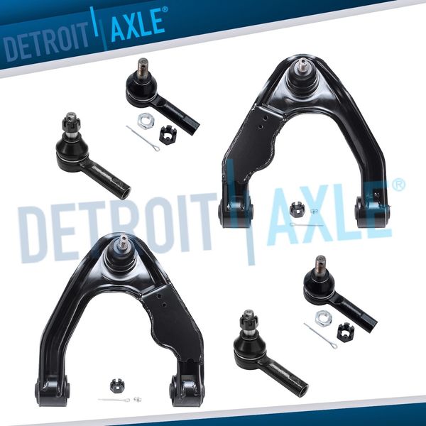 Front Upper Control Arms Inner Outer Tierods for 2000 - 2004 Xterra Frontier