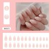 Cubahop 24pcs Almond Nude Gradient Nails Full Cover Gold Foil Glitter Powder Fake Nails Stick on Nails for Women and Girls (pink2)