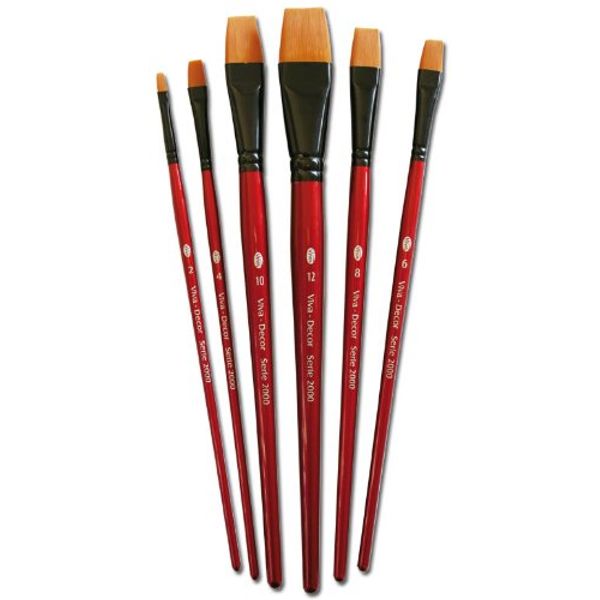 Viva Decor Flat Synthetic Brushes (Set of 6)