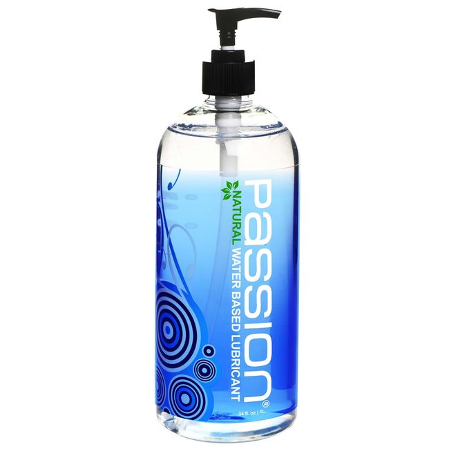 Passion 34 oz Premium Water-Based Personal Lubricant for Men Women and Couples. Long Lasting Water Based Gel. Non Staining, Non Scented, Non Sticky. Easy Clean Up. Made in USA