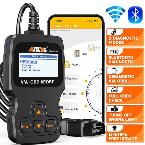 Check Engine Car OBD2 Bluetooth Code Reader Diagnostic Scanner for IOS & Android