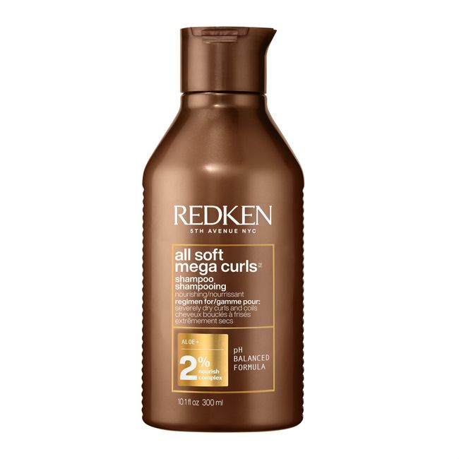 REDKEN All Soft Mega Curls Shampoo | Sulfate Free| For Curly & Coily Hair | Nourishes & Softens Severely Extremely Dry Hair | With Aloe Vera