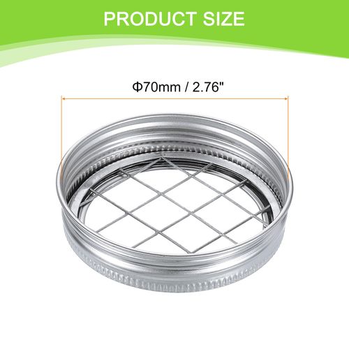 uxcell 10 Pcs Mason Jar Lid for Flower Insert 70mm Regular Mouth Canning Jar Lids Flower Organizer Lid Flower Frog Lid with Square Grids