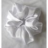 White Satin Charmeuse Scrunchy-Regular - Made in the USA