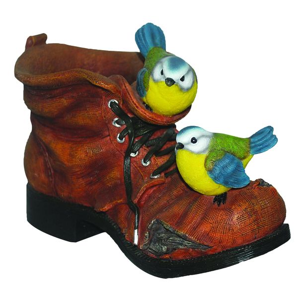 Vivid Arts BS-BT05-D Tit Boot Planter Ornament - Blue