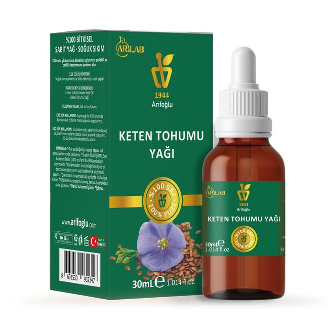 Arifoğlu Keten Tohumu Yağı 30ml%100 Saf Arlab Flaxseed Oil Linum Usitatissimum Seed Oil