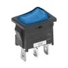 Mini Rocker Switch Blue LED Illumination 12v 3 Pin Universal Power On/Off