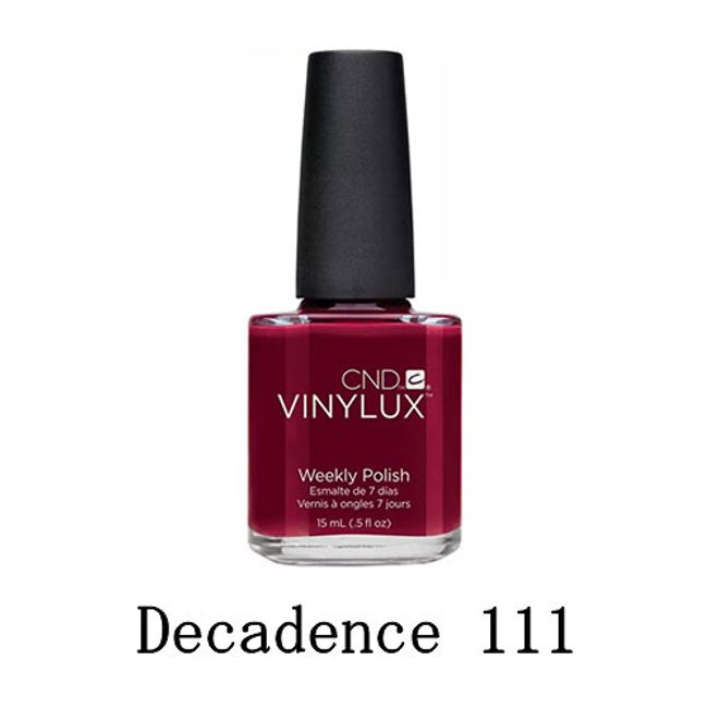 CND VINYLUX Color Polish Decadence 111 Weekly Polish 15ml CND Quick Drying Manicure Weekly Self Nail Nail Goods Long Wear No Base Coat Required Dark Red Wine Red New