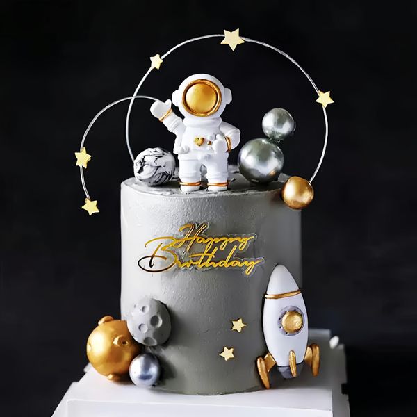 Space Cake Toppers Space Theme Cake Decorations Outer Space Astronaut Rocket Stars Cake Decorations