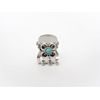 Generic Tiny mini silver metal flower hair claw clip with turquoise stone