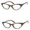 Readers The Brit Cat Eye Reading Glasses +1.25 (2 Pair) Brown Leopard