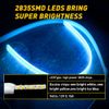 2pcs LED Headlight DRL Light Sequential Flexible Turn Signal Strip Amber Blue