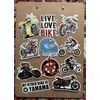 50pc Motorcycle Graffiti Assorted Stickers.  PVC material & Glossy. Big sizes.