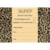 Leopard Print Pink Personalised Wedding or Party RSVP Cards
