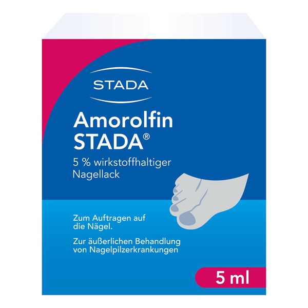 Amorolfin STADA - zur äußerlichen Behandlung von Nagelpilz-Erkrankungen - 5% wirkstoffhaltiger Nagellack - mit 60 Tupfern, 30 Feilen, 10 Spateln - 1 x 5 ml