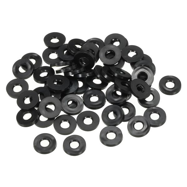 PATIKIL M5 120pcs Rubber Flat Washers 5mm Inner Diameter 11mm Outside Diameter 1.6mm Thickness Sealing Spacer Gasket Ring for Faucet Pipe Water Hose Fastener Bolts Black