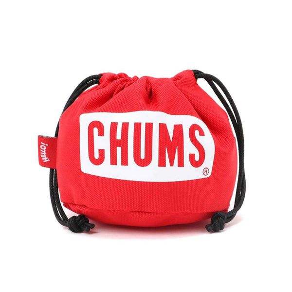 CHUMS LOGO DRAWSTRING TOOL CASE S RED F