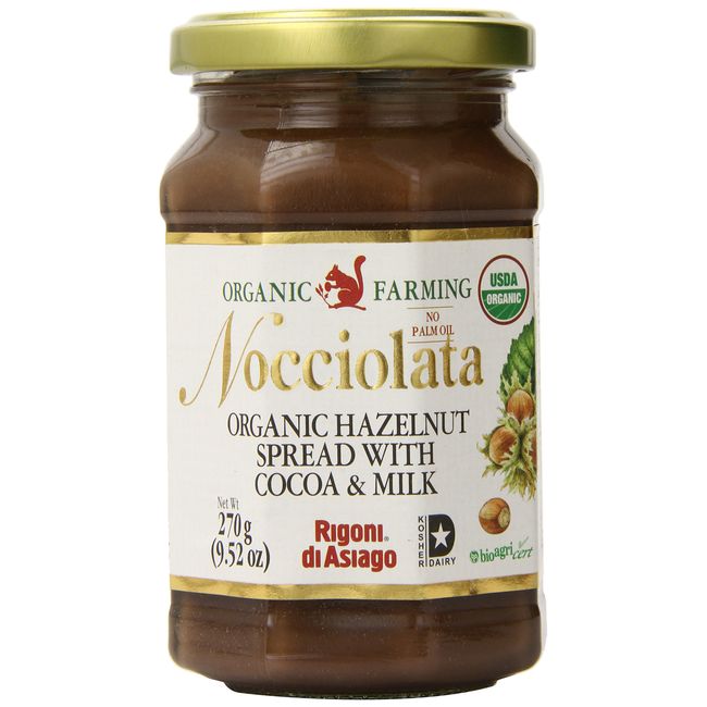 Rigoni Di Asiago Nocciolata Hazelnut Spread, Cocoa and Milk, 9.52 Ounce Jar