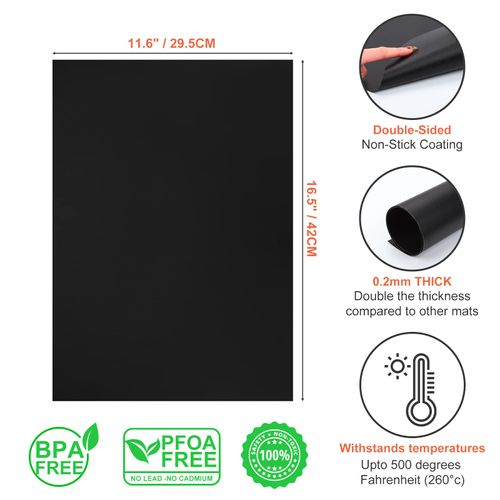 AFAXINRIE Oven Liner, Oven Liners for Fan Assisted Ovens, Baking Mat, 29.5cm * 42cm, Set of 3, Easy to Clean, Reusable, Convenient Baking, Protect Bottom of Oven