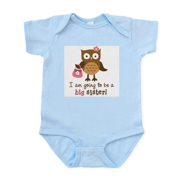 CafePress Big Sister To Be Mod Owl Infant Bodysuit Infant Bodysuit Baby Romper