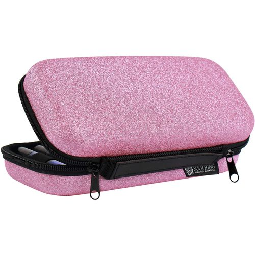 20 Bottle Essential Oil Carrying Case Premium Hard Shell Protection for up to 20 Bottles – Perfect for Roller and Standard Bottles 5ml to 10ml – Great for Travel (Pink Glitter)