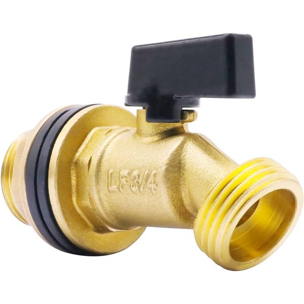 Rain Barrel Spigot, Brass 55 Gallon Water Tank Faucet,Bulkhead Valve for Outdoor