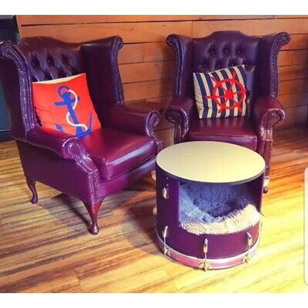 Dog/cat/pet Bed Upcycled Bass Drum table