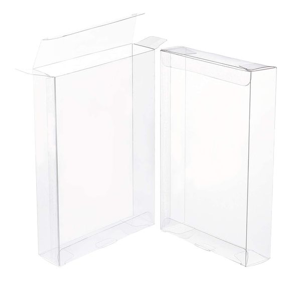 Benecreat 10 Pcs PVC Transparent Plastic Case, Rectangular, 6.9 x 4.7 x 1.2 inches (17.5 x 12 x 3 cm), Folding Box, Present, Clear Gift Box, Trinket Case, Packaging Materials, Anniversary, Wedding,