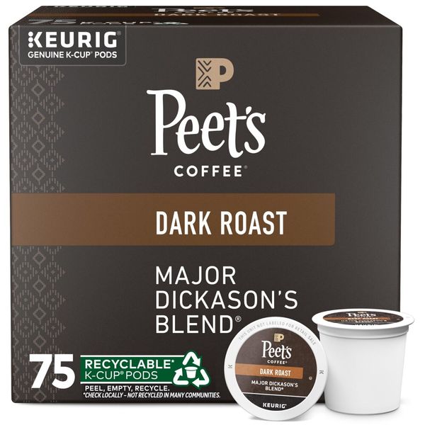 New Peet's Coffee Major Dickason's Blend K-Cup Pod, 75-count 1 Box