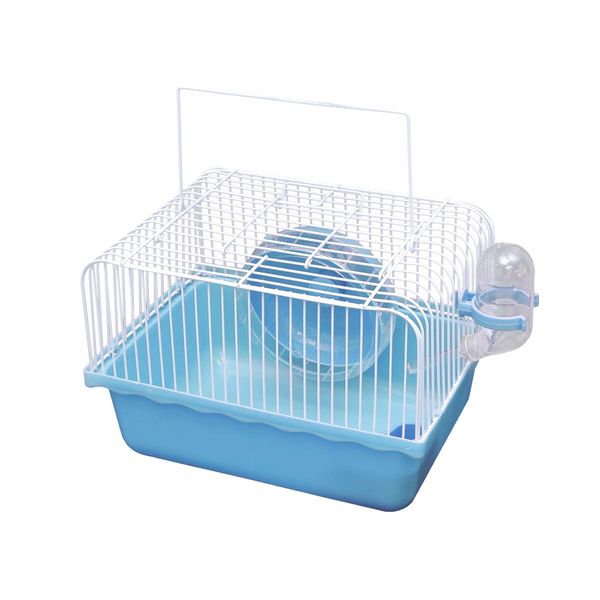 Hamster Cage Travel Carry Rat Cage Small Pets Supplies Hamster Toy Accessories (Blue)- Small Pet