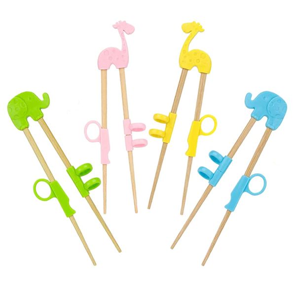 Kids Chopsticks, 4 Pairs of Reusable Children's Training Chopsticks, with Storage Box