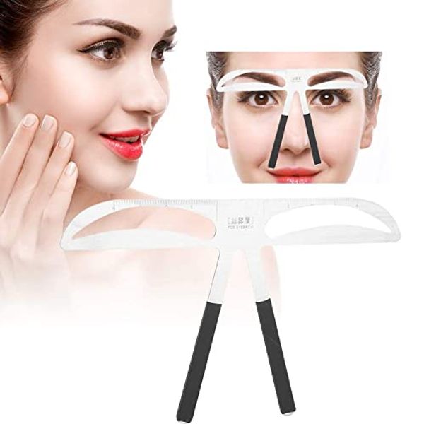 Professional Eyebrow Stencil Eyebrow Template Stencils Kit DIY Three-Point Positioning Ruler Women Eyebrow Kit For Beginners Makeup Tattoo Eyebrow Measure Ruler, 5.5 X 3.1 X 0.02 Inch