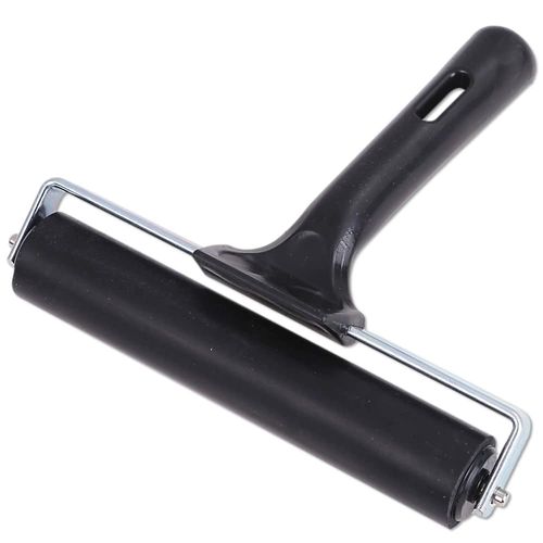 Rubonarie Rubber Roller, Anti-Slip Tape, For Printmaking, Painting, Sheet Roller, Crimp, Seal, Paint Roller (Black, 5.9 inches (15 cm)