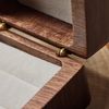 Personalised Mr & Mrs Wedding Ring Box Holder for 2 Rings Brown