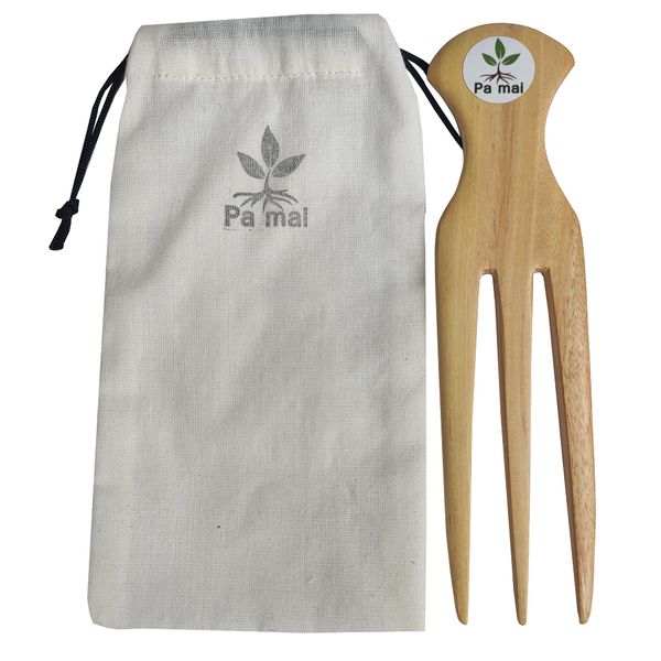 Pa mai African Hair Combs /Parting Comb for Braiding Hair Wooden Afro Pick Comb Three Tooth for Natural Hair