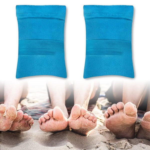 ZHUOMINGJIA 2 Pieces Sand Wipe Off Mitt,Sand Remover for Beach, Reusable,Velvet Material,Beach Essentials Travel for Family for Beach Volleyball Beach Vacation Camping Travel Trip (Talc-Free