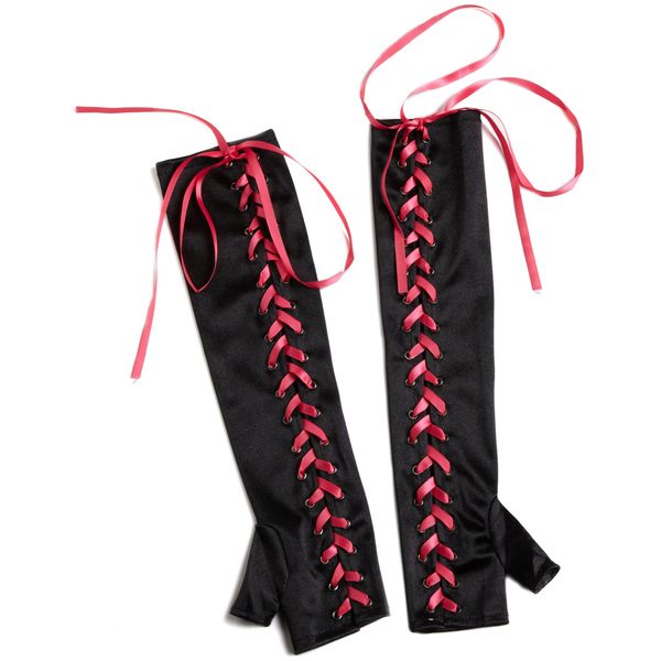 Seven Til Midnight Women's Lace-Up Gloves, Black, One Size