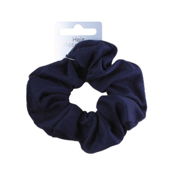 Navy Blue Soft Jersey Fabric Hair Scrunchie Bobble Elastic Hair Band