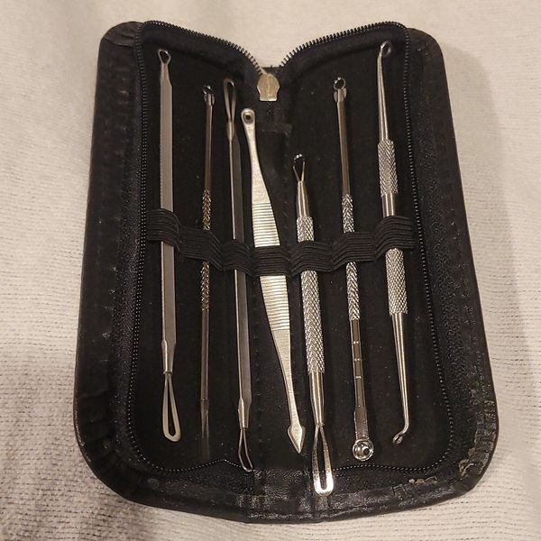 7pcs Stainless Pimple Popper Blackhead Remover Kit Tools Comedone Zit Extractor