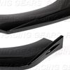 UNIVERSAL PAINTED BLACK FRONT BUMPER LOWER BODY KIT SPLITTER SPOILER LIP 3-PCS