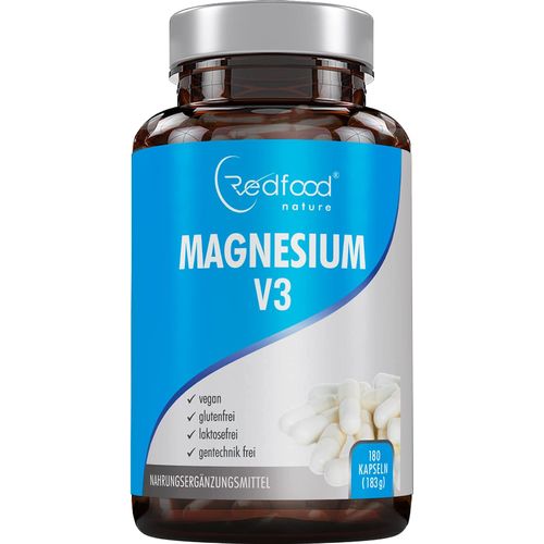 Magnesium V3 Capsules • 180 Capsules (6 Month Supply) 300mg Elementary Magnesium Vegan • Magnesium Carbonate + Magnesium Citrate + Magnesium • Oxide Best Bioavailability without Magnesium Stearate