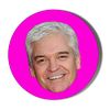 Phillip Schofield face Pink Background 6 x 70mm Vinyl Stickers