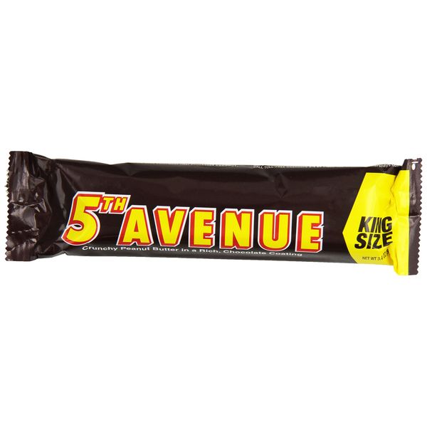 HERSHEY'S 5th Avenue Chocolate Peanut Butter Candy Bar, King Size (Pack of 18)