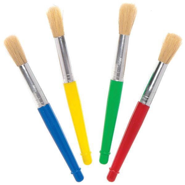 Baker Ross AT791 Jumbo Chubby Paint Brushes - Pack of 12, For Kids Painting Supplies and Arts and Crafts Projects