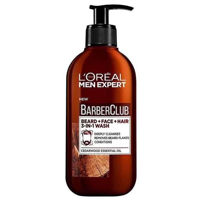 L'Oreal Men's Expert Barber Shop Club 3-in-1 Beard Hair &amp; Face Wash 200ml