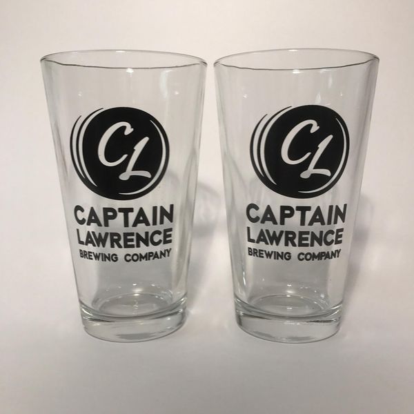 Captain Lawrence Brewing Co - Barrel Logo - 16 Ounce Pint Glass - Set of 2